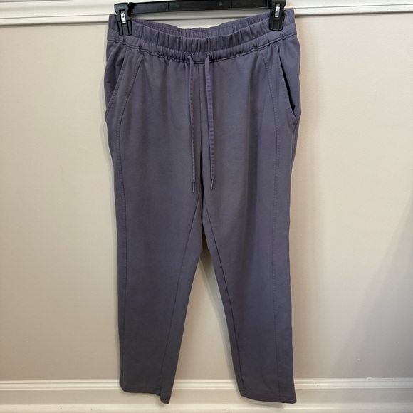 Athleta Pants - Athleta Retroterry Tapered Ankle Pant Mid Rise Stretch Drawstring Purple Sz PM